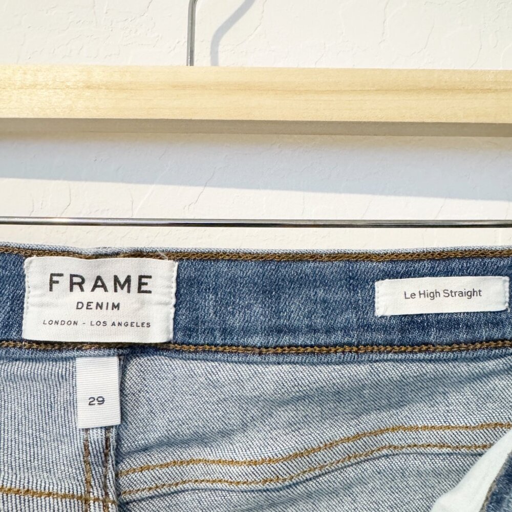 Frame Denim Le High Rise Straight Leg Jeans Casual Preppy Blue Bestia Size 29 - Picture 6 of 12
